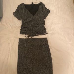 Two piece glitter/silver set